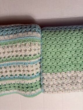 VINTAGE Style Handmade Crochet Baby Blanket Set - Pastel Coordinated Nursery